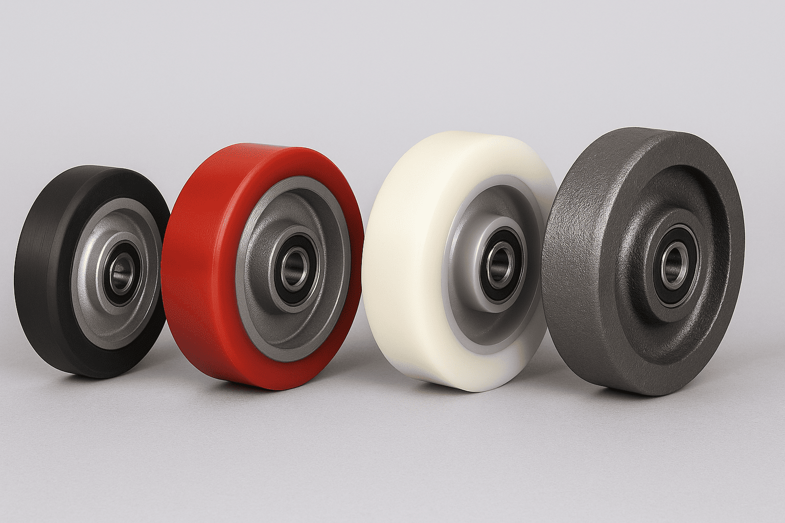 Ruedas de diferentes materiales