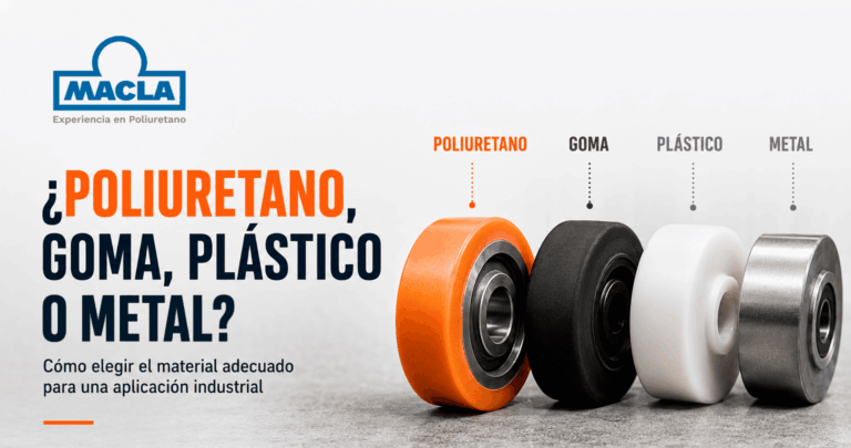 Poliuretano, goma, plástico o metal